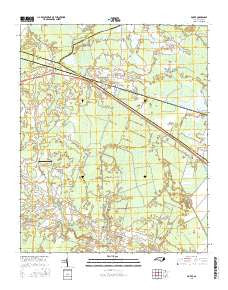 Dover North Carolina Current topographic map, 1:24000 scale, 7.5 X 7.5 Minute, Year 2016