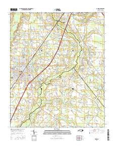 Dunn North Carolina Current topographic map, 1:24000 scale, 7.5 X 7.5 Minute, Year 2016