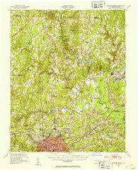Durham North North Carolina Historical topographic map, 1:62500 scale, 15 X 15 Minute, Year 1951