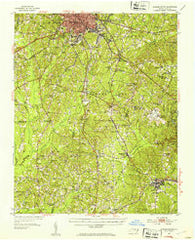 Durham South North Carolina Historical topographic map, 1:62500 scale, 15 X 15 Minute, Year 1951