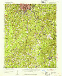 Durham South North Carolina Historical topographic map, 1:62500 scale, 15 X 15 Minute, Year 1951