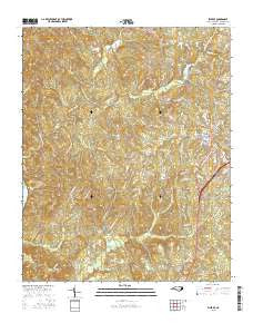 Ellerbe North Carolina Current topographic map, 1:24000 scale, 7.5 X 7.5 Minute, Year 2016