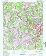 Fayetteville North Carolina Historical topographic map, 1:24000 scale, 7.5 X 7.5 Minute, Year 1957