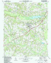 Four Oaks North Carolina Historical topographic map, 1:24000 scale, 7.5 X 7.5 Minute, Year 1986