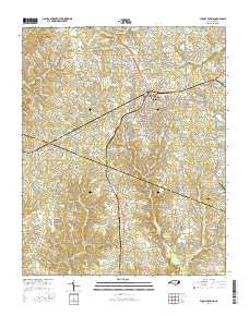 Fuquay-Varina North Carolina Current topographic map, 1:24000 scale, 7.5 X 7.5 Minute, Year 2016