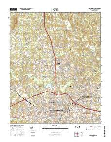 Gastonia North North Carolina Current topographic map, 1:24000 scale, 7.5 X 7.5 Minute, Year 2016