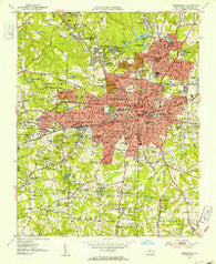Greensboro North Carolina Historical topographic map, 1:24000 scale, 7.5 X 7.5 Minute, Year 1951