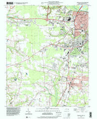 Greenville SW North Carolina Historical topographic map, 1:24000 scale, 7.5 X 7.5 Minute, Year 1998