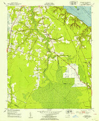 Hackney North Carolina Historical topographic map, 1:24000 scale, 7.5 X 7.5 Minute, Year 1951