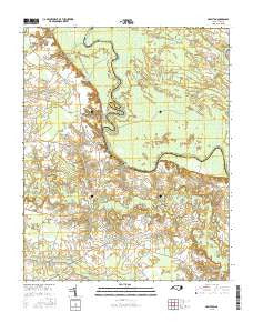 Hamilton North Carolina Current topographic map, 1:24000 scale, 7.5 X 7.5 Minute, Year 2016