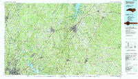 Henderson North Carolina Historical topographic map, 1:100000 scale, 30 X 60 Minute, Year 1991