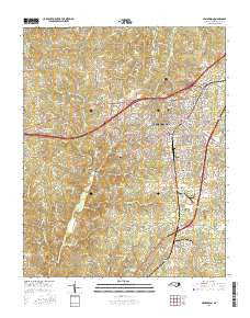 Henderson North Carolina Current topographic map, 1:24000 scale, 7.5 X 7.5 Minute, Year 2016
