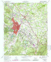 Hendersonville North Carolina Historical topographic map, 1:24000 scale, 7.5 X 7.5 Minute, Year 1965