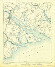 Hertford North Carolina Historical topographic map, 1:62500 scale, 15 X 15 Minute, Year 1906