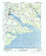 Hertford North Carolina Historical topographic map, 1:62500 scale, 15 X 15 Minute, Year 1940