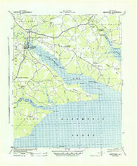 Hertford North Carolina Historical topographic map, 1:62500 scale, 15 X 15 Minute, Year 1940