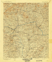 Hickory North Carolina Historical topographic map, 1:125000 scale, 30 X 30 Minute, Year 1895