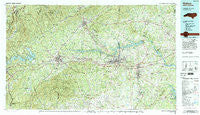 Hickory North Carolina Historical topographic map, 1:100000 scale, 30 X 60 Minute, Year 1986
