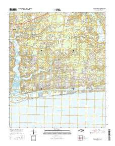 Holden Beach North Carolina Current topographic map, 1:24000 scale, 7.5 X 7.5 Minute, Year 2016