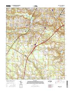 Hope Mills North Carolina Current topographic map, 1:24000 scale, 7.5 X 7.5 Minute, Year 2016