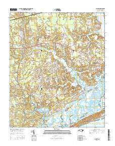 Hubert North Carolina Current topographic map, 1:24000 scale, 7.5 X 7.5 Minute, Year 2016