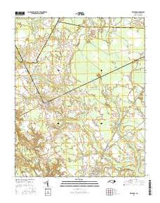 Kelford North Carolina Current topographic map, 1:24000 scale, 7.5 X 7.5 Minute, Year 2016