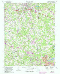 Kernersville North Carolina Historical topographic map, 1:24000 scale, 7.5 X 7.5 Minute, Year 1969