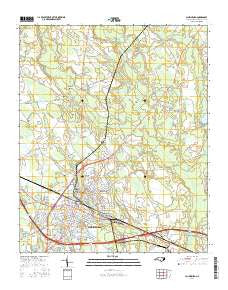 Laurinburg North Carolina Current topographic map, 1:24000 scale, 7.5 X 7.5 Minute, Year 2016