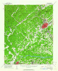 Lenoir North Carolina Historical topographic map, 1:62500 scale, 15 X 15 Minute, Year 1956