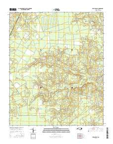 Lewis Swamp North Carolina Current topographic map, 1:24000 scale, 7.5 X 7.5 Minute, Year 2016