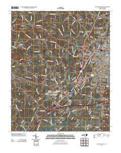 Lexington West North Carolina Historical topographic map, 1:24000 scale, 7.5 X 7.5 Minute, Year 2010