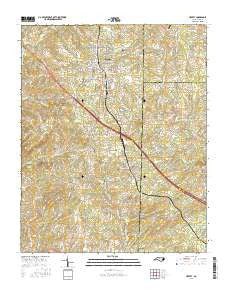 Liberty North Carolina Current topographic map, 1:24000 scale, 7.5 X 7.5 Minute, Year 2016