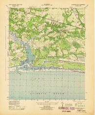 Lockwoods Folly North Carolina Historical topographic map, 1:31680 scale, 7.5 X 7.5 Minute, Year 1944