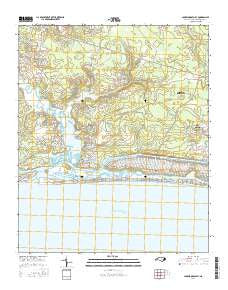 Lockwoods Folly North Carolina Current topographic map, 1:24000 scale, 7.5 X 7.5 Minute, Year 2016