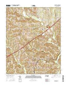 Mocksville North Carolina Current topographic map, 1:24000 scale, 7.5 X 7.5 Minute, Year 2016