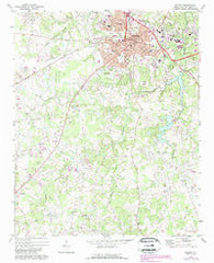 Monroe North Carolina Historical topographic map, 1:24000 scale, 7.5 X 7.5 Minute, Year 1971