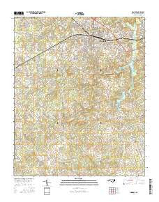 Monroe North Carolina Current topographic map, 1:24000 scale, 7.5 X 7.5 Minute, Year 2016