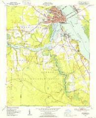 New Bern North Carolina Historical topographic map, 1:24000 scale, 7.5 X 7.5 Minute, Year 1950