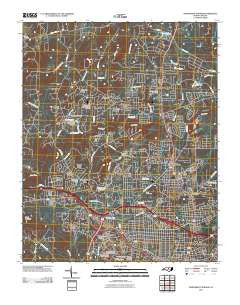 Northwest Durham North Carolina Historical topographic map, 1:24000 scale, 7.5 X 7.5 Minute, Year 2010