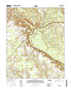 Palmyra North Carolina Current topographic map, 1:24000 scale, 7.5 X 7.5 Minute, Year 2016
