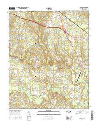 Powhatan North Carolina Current topographic map, 1:24000 scale, 7.5 X 7.5 Minute, Year 2016