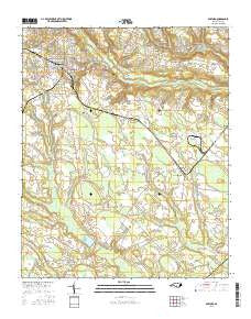 Raeford North Carolina Current topographic map, 1:24000 scale, 7.5 X 7.5 Minute, Year 2016