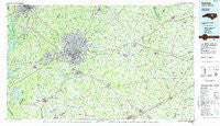 Raleigh North Carolina Historical topographic map, 1:100000 scale, 30 X 60 Minute, Year 1984