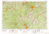 Raleigh North Carolina Historical topographic map, 1:250000 scale, 1 X 2 Degree, Year 1953