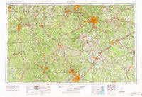 Raleigh North Carolina Historical topographic map, 1:250000 scale, 1 X 2 Degree, Year 1953