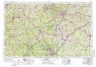 Raleigh North Carolina Historical topographic map, 1:250000 scale, 1 X 2 Degree, Year 1953