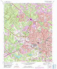 Raleigh West North Carolina Historical topographic map, 1:24000 scale, 7.5 X 7.5 Minute, Year 1968