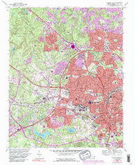 Raleigh West North Carolina Historical topographic map, 1:24000 scale, 7.5 X 7.5 Minute, Year 1968