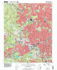 Raleigh West North Carolina Historical topographic map, 1:24000 scale, 7.5 X 7.5 Minute, Year 1993