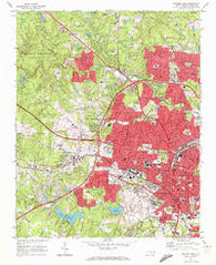 Raleigh West North Carolina Historical topographic map, 1:24000 scale, 7.5 X 7.5 Minute, Year 1968